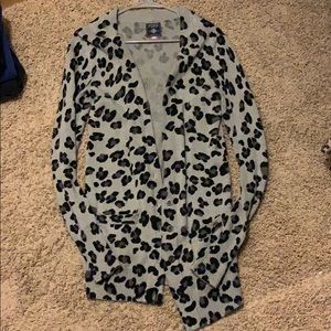 PINK Victoria's Secret Gray Leopard Print Cardigan